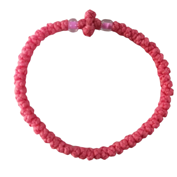 Factory Custom Orthodox Prayer Rope Bracelet for Kids, Brojanica, Komboskini, Chotki, Thin Waxed Thread Prayer Rope Bracelets black color and clear beads