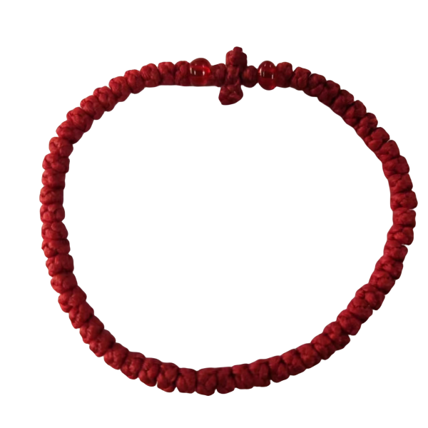 Factory Custom Orthodox Prayer Rope Bracelet for Kids, Brojanica, Komboskini, Chotki, Thin Waxed Thread Prayer Rope Bracelets，red color