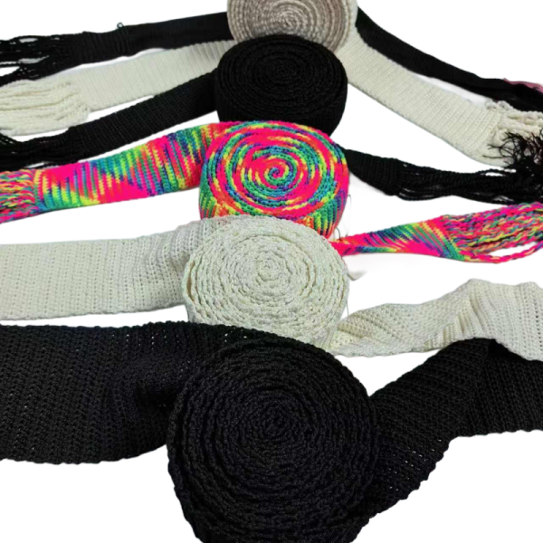 Factory Wholesale Handmade Blank Reyon Silk Gartel Strings, Gartel Ritual Belt, Hand Crochet Gartelused, Sprang Silk Gartels