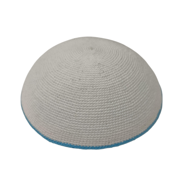 Customizable Design Handcrafted 100% Cotton DMC Thin Thread Knitted Kippah