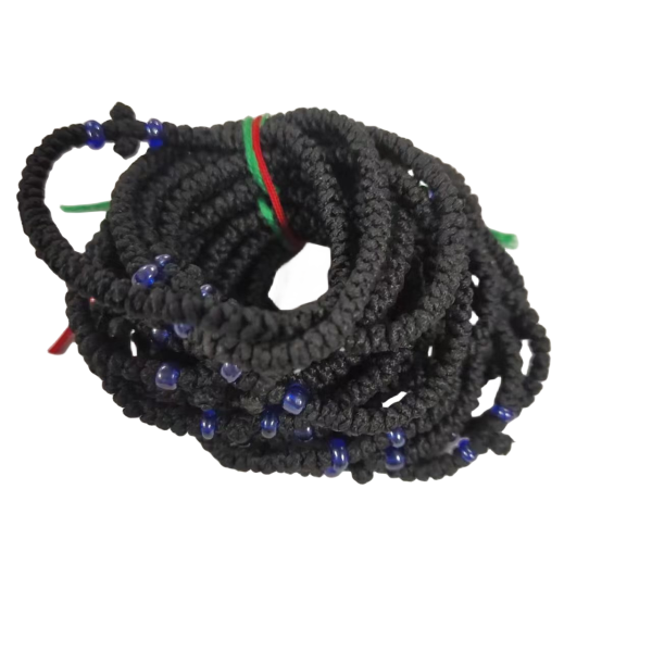 Factory Custom Orthodox Prayer Rope Bracelet for Kids, Brojanica, Komboskini, Chotki, Thin Waxed Thread Prayer Rope Bracelets black color and clear beads