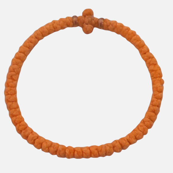 Factory Custom Orthodox Prayer Rope Bracelet for Kids, Brojanica, Komboskini, Chotki, Thin Waxed Thread Prayer Rope Bracelets Light orange and orange beads