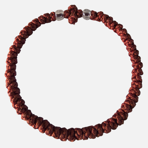 Factory Custom Orthodox Prayer Rope Bracelet for Kids, Brojanica, Komboskini, Chotki, Thin Waxed Thread Prayer Rope Bracelets wine red and lucency beads