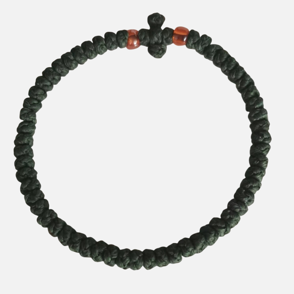 Factory Custom Orthodox Prayer Rope Bracelet for Kids, Brojanica, Komboskini, Chotki, Thin Waxed Thread Prayer Rope Bracelets Light atrovirens and Red beads