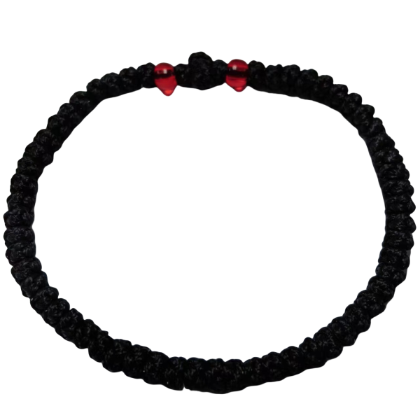 Factory Custom Orthodox Prayer Rope Bracelet for Kids, Brojanica, Komboskini, Chotki, Thin Waxed Thread Prayer Rope Bracelets blank and red beads