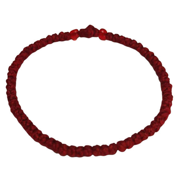 Factory Custom Orthodox Prayer Rope Bracelet for Kids, Brojanica, Komboskini, Chotki, Thin Waxed Thread Prayer Rope Bracelets red and red beads
