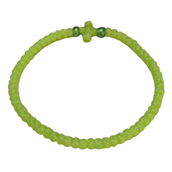 Factory Custom Orthodox Prayer Rope Bracelet for Kids, Brojanica, Komboskini, Chotki, Thin Waxed Thread Prayer Rope Bracelets green and green beads