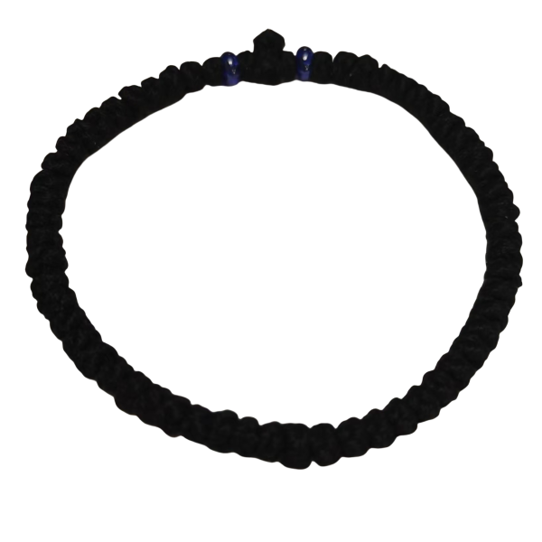 Factory Custom Orthodox Prayer Rope Bracelet for Kids, Brojanica, Komboskini, Chotki, Thin Waxed Thread Prayer Rope Bracelets black and blue beads