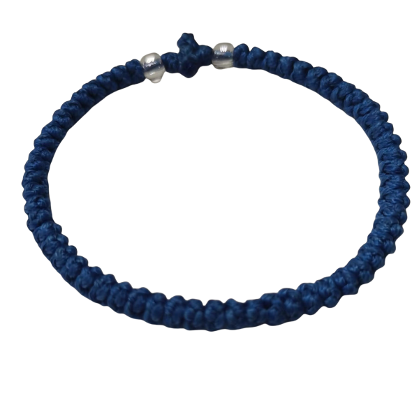 Factory Custom Orthodox Prayer Rope Bracelet for Kids, Brojanica, Komboskini, Chotki, Thin Waxed Thread Prayer Rope Bracelets fruit blue color and  lucency beads