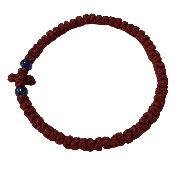 Factory Custom Orthodox Prayer Rope Bracelet for Kids, Brojanica, Komboskini, Chotki, Thin Waxed Thread Prayer Rope Bracelets fruit red color and black beads