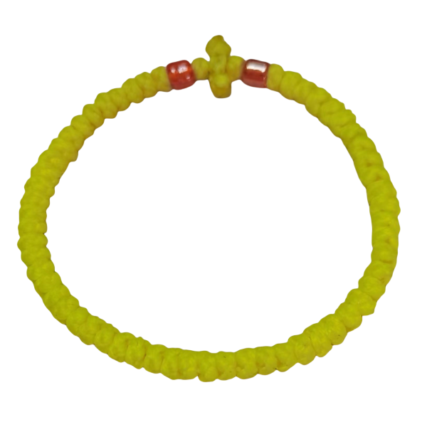 Factory Custom Orthodox Prayer Rope Bracelet for Kids, Brojanica, Komboskini, Chotki, Thin Waxed Thread Prayer Rope Bracelets fruit green color and red beads